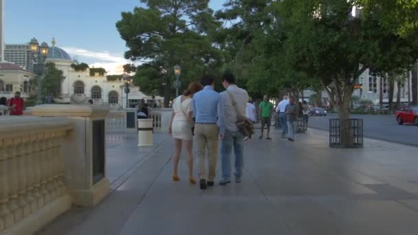 People Walking Lake Bellagio Las Vegas Spojené Státy Americké — Stock video