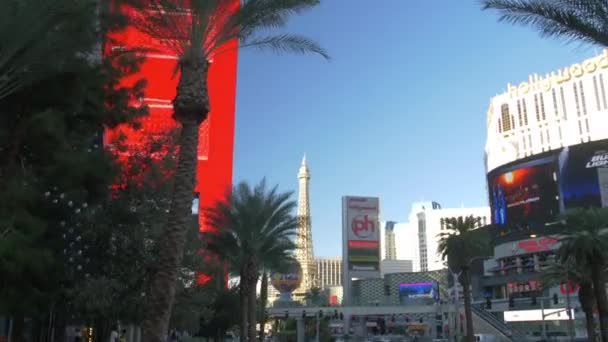 在拉斯维加斯大道上设有旅馆和赌场 美利坚合众国 — 图库视频影像