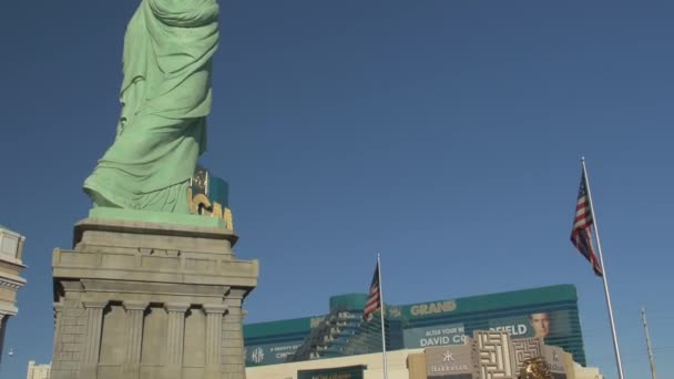 Het Vrijheidsbeeld Replica Las Vegas New York Usa — Stockvideo