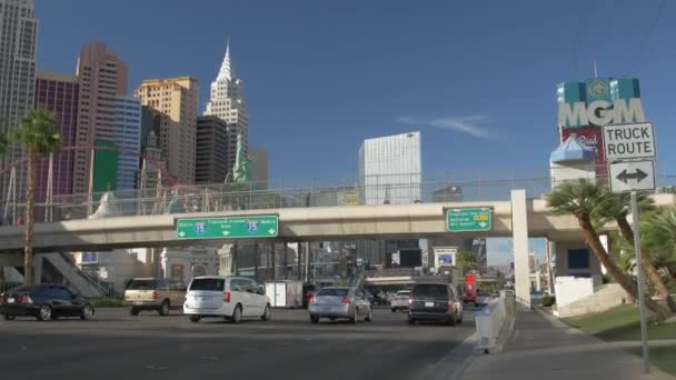 New York Hotel Visto Dal Viale Las Vegas — Video Stock