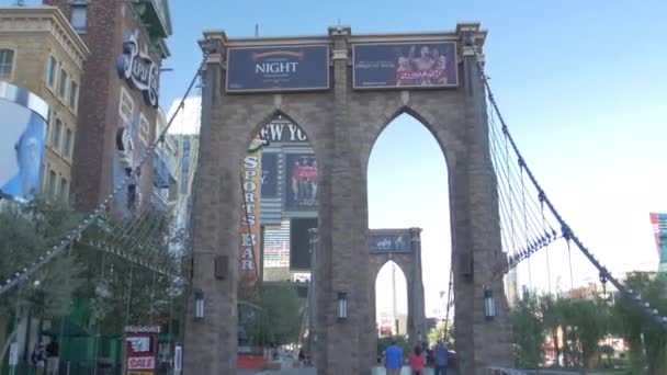 Puente Brooklyn Visto Hotel New York Las Vegas — Vídeo de stock