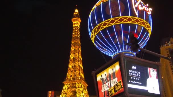 Paris Las Vegas Hotel Sul Las Vegas Boulevard Stati Uniti — Video Stock