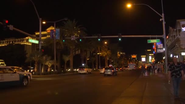 Las Vegas Boulevard Νύχτα Ηνωμένες Πολιτείες Της Αμερικής — Αρχείο Βίντεο