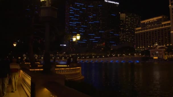 Mensen Buurt Van Bellagio Fountain Las Vegas Verenigde Staten — Stockvideo