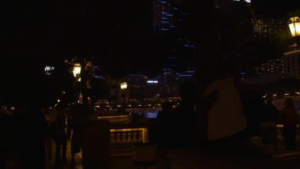 Las Vegas Amerika Birleşik Devletleri Ndeki Bellagio Çeşmesi Yakınındaki Turistler — Stok video