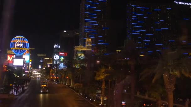 Las Vegas Bulvarı Gece Boyunca Görüldü Amerika Birleşik Devletleri Videosu — Stok video