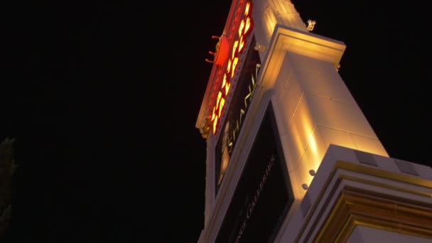 Alacsony Szög Kilátás Caesars Palace Jel Las Vegas Amerikai Egyesült — Stock videók