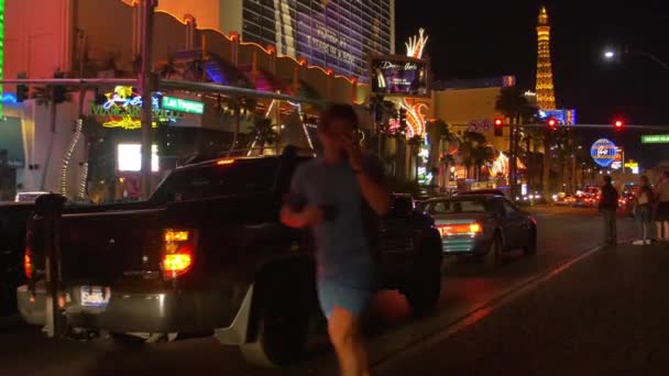 Night View Las Vegas Boulevard United States America — Stock Video