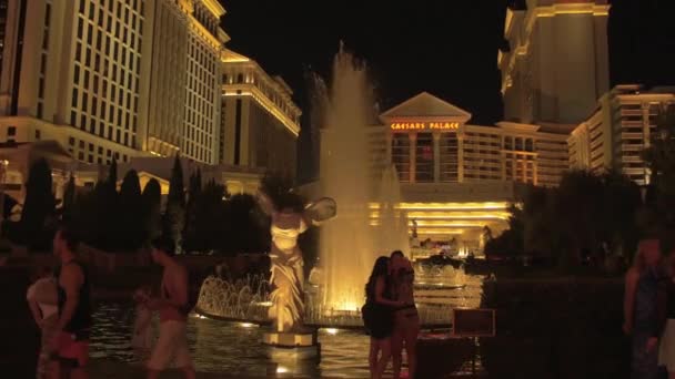 Brunnen Vor Dem Caesar Palace Las Vegas Vereinigte Staaten Von — Stockvideo