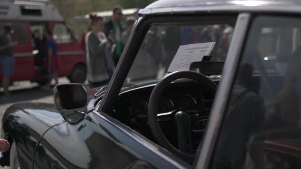 Children Looking Classic Citroen — Stock Video