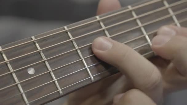 Close Footage Hand Playing Guitar — Stock Video