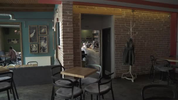 Interior Dari Sebuah Kedai Kopi — Stok Video