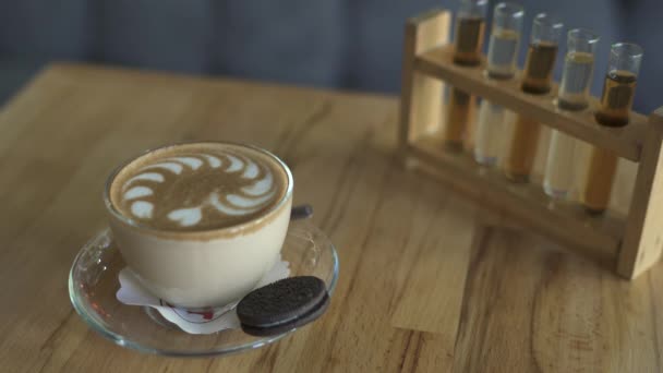 Arte Espuma Una Taza Café — Vídeos de Stock