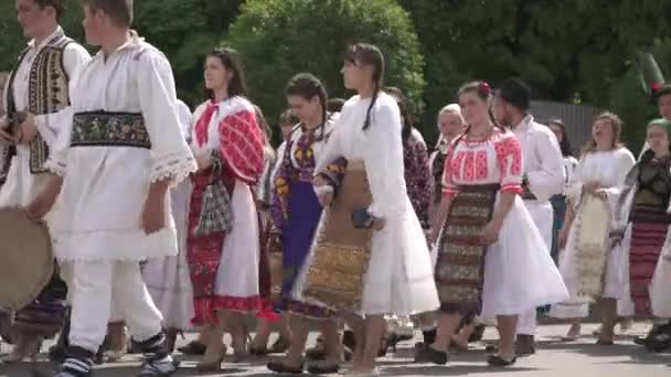 Lidé Tradičním Oblečení Procházky — Stock video