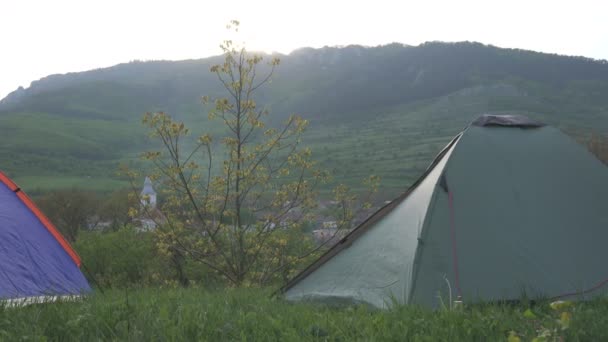 Tendas Acampadas Rimetea — Vídeo de Stock