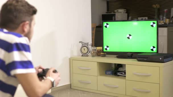 Hombre Jugando Juegos Playstation — Vídeo de stock