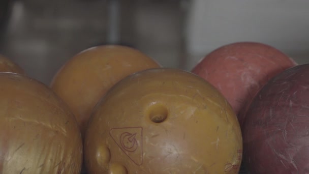 Bowling Balls Rack — Stock Video