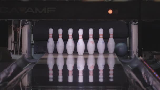 Bowling Ball Falling Gutter — Stock Video