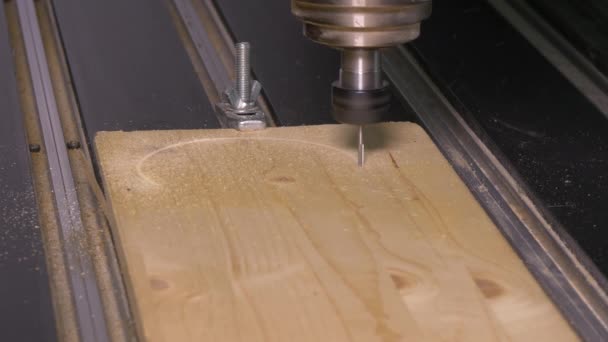 Lavorare Con Una Macchina Incisione Legno — Video Stock