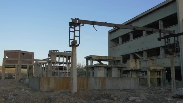 Widok Opuszczonych Budynków Przemysłowych — Wideo stockowe