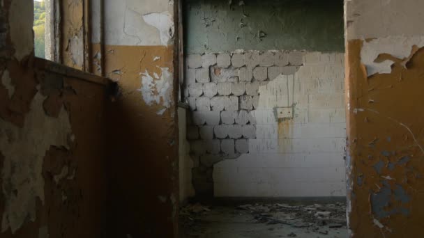 建筑物内被损坏的墙壁 — 图库视频影像