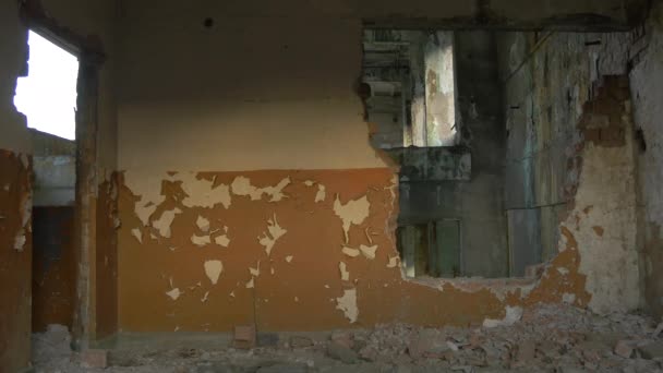 Murs Endommagés Intérieur Bâtiment — Video