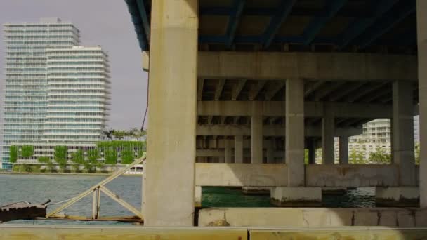 Γέφυρα Macarthur Causeway Στο Μαϊάμι — Αρχείο Βίντεο