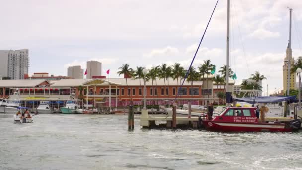 Feuerwehrrettungsboot Miami — Stockvideo