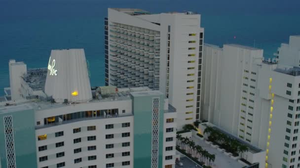 Letecký Pohled Střechy Hotelu Miami Beach Spojené Státy Americké — Stock video
