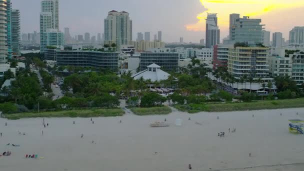Flygfoto Byggnader Miamis Strand — Stockvideo