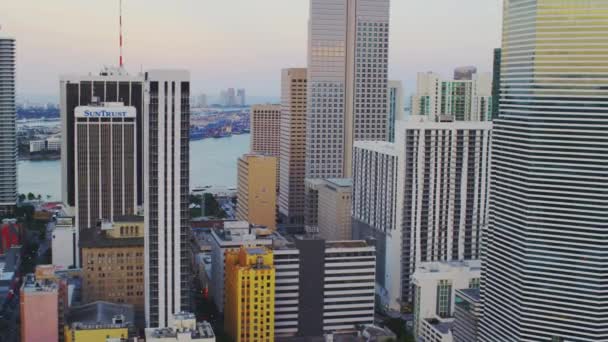 Letecký Pohled Moderní Budovy Miami — Stock video