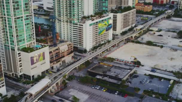 Aerial View Construction Sites Miami — Stock Video