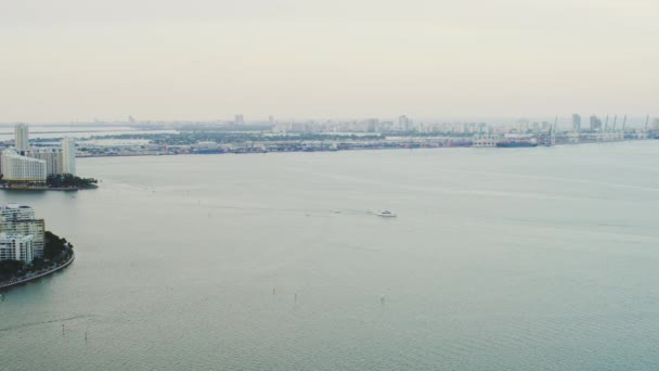マイアミ湾の空中撮影 — ストック動画