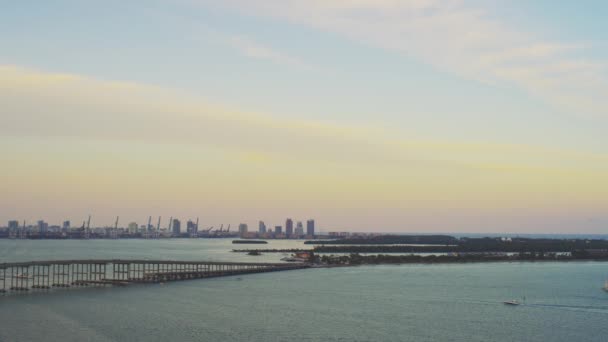 迈阿密Biscayne湾的空中景观 — 图库视频影像