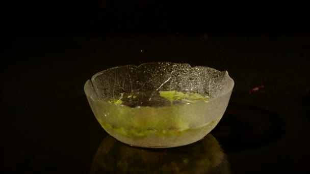 Lettuce Beet Strings Falling Ultra Slow Motion — Stock Video