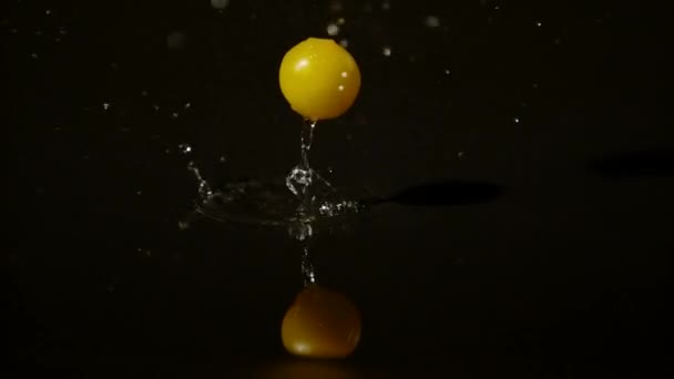 Red Yellow Tomatoes Falling Ultra Slow Motion — 비디오