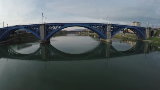 Vue Aérienne Pont Ferroviaire Maribor — Video