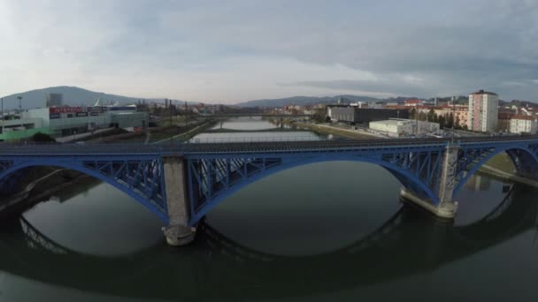 Veduta Aerea Del Ponte Ferroviario Maribor — Video Stock
