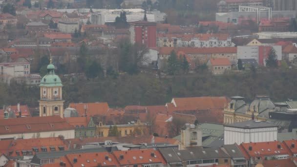 Rooftops Maribor Slovenia — Stock Video