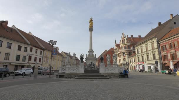 Pestkolonnen Maribor — Stockvideo