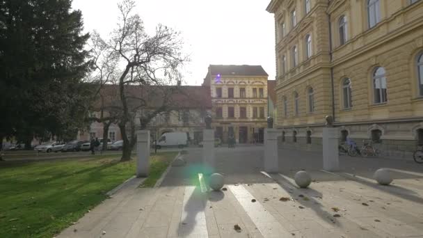 Maribor Üniversitesi Nin Önündeki Heykelleri Kırın — Stok video