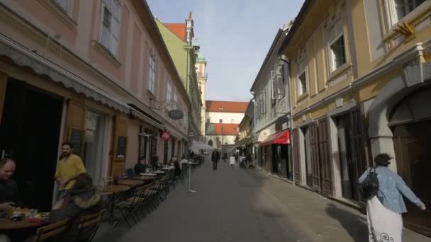 Outdoor Restaurant Shops Street Maribor — Stock Video