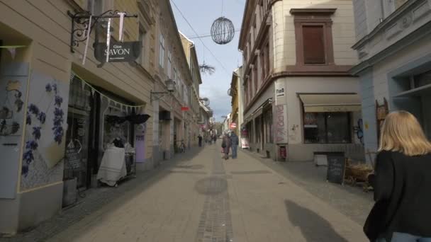 Καταστήματα Και Καταστήματα Στην Οδό Gosposka Maribor — Αρχείο Βίντεο