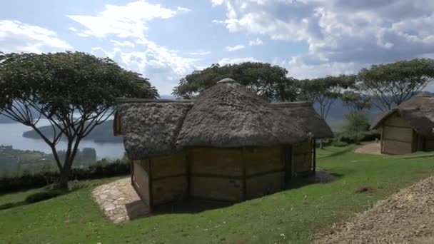 Lodge Met Rieten Dak Arcadia Lodge Oeganda — Stockvideo