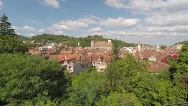 Widok Lotu Ptaka Miasto Braszów — Wideo stockowe