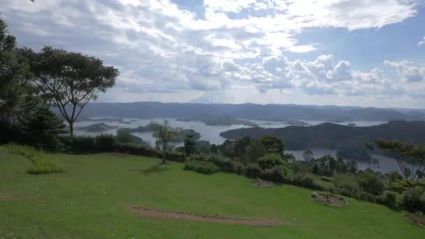 Pohled Jezero Bunyonyi Uganda — Stock video