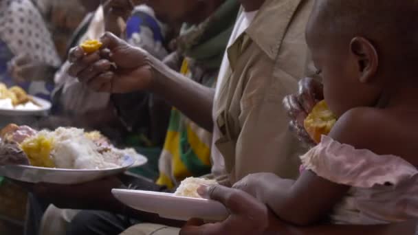 Footage Uganda Lifestyle African Child Refusing Eat — Vídeo de stock