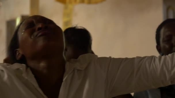 Footage Uganda Lifestyle African Woman Worshiping Crying — Vídeo de Stock