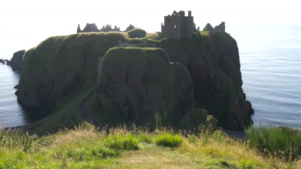 Blick Auf Dunnottar Castle — Stockvideo