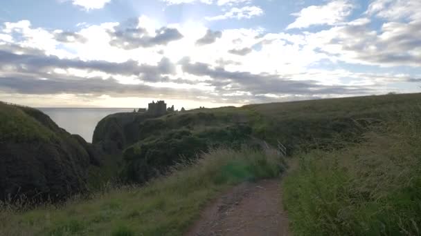 Wzgórza Dolina Pobliżu Zamku Dunnottar — Wideo stockowe